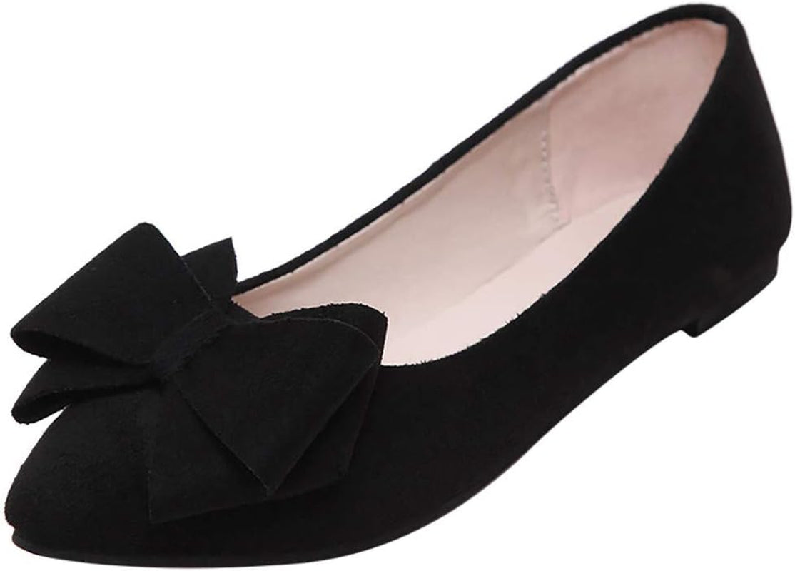 Classic Fancy Cute Dress Flats-Rqwein Womens Foldable Soft Pointed Toe Ballet Flats Comfort Slip on Flat Shoes（Black，5）